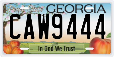 GA license plate CAW9444