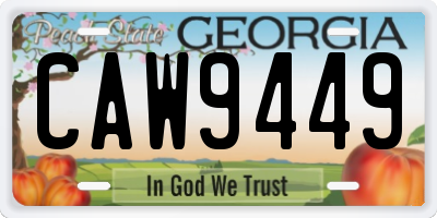 GA license plate CAW9449