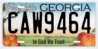 GA license plate CAW9464