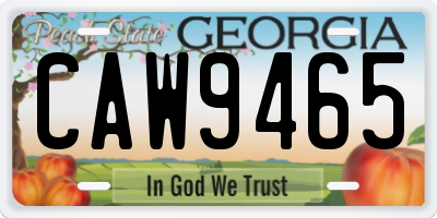 GA license plate CAW9465