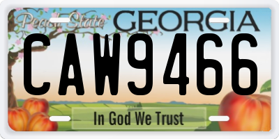 GA license plate CAW9466
