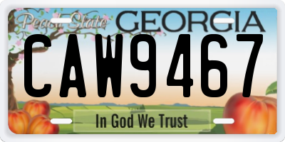 GA license plate CAW9467