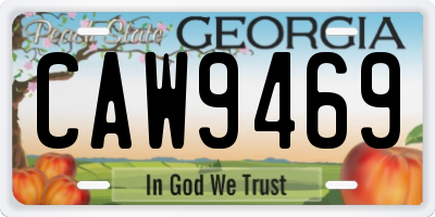 GA license plate CAW9469