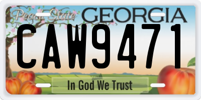 GA license plate CAW9471