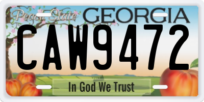 GA license plate CAW9472