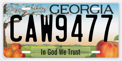 GA license plate CAW9477