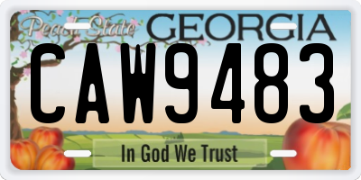 GA license plate CAW9483