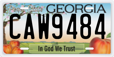 GA license plate CAW9484