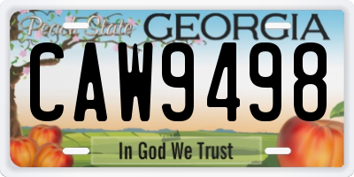 GA license plate CAW9498