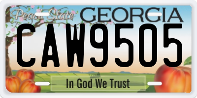 GA license plate CAW9505