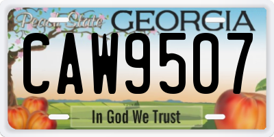 GA license plate CAW9507