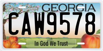 GA license plate CAW9578