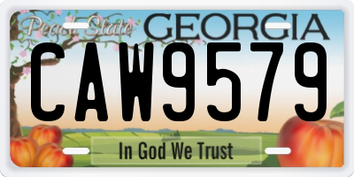 GA license plate CAW9579