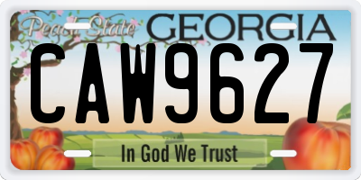 GA license plate CAW9627