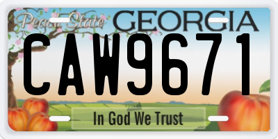 GA license plate CAW9671