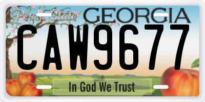 GA license plate CAW9677