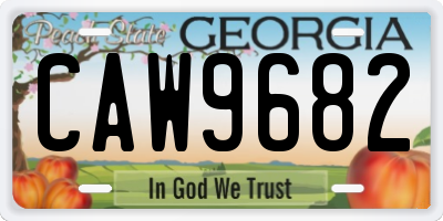 GA license plate CAW9682