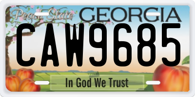 GA license plate CAW9685