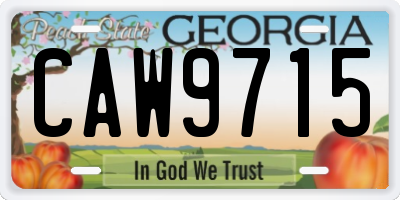 GA license plate CAW9715