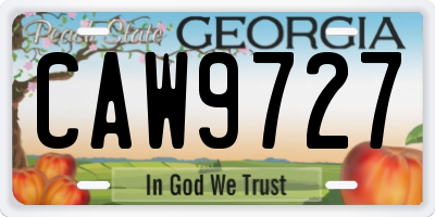 GA license plate CAW9727