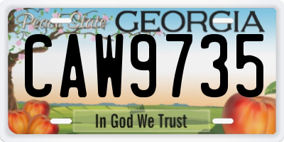 GA license plate CAW9735