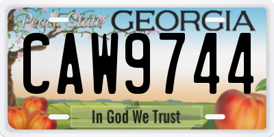 GA license plate CAW9744