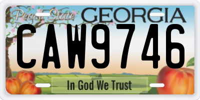 GA license plate CAW9746