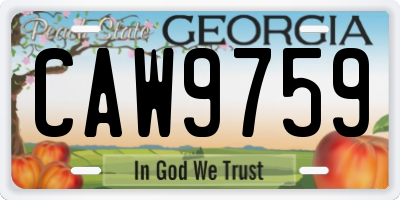 GA license plate CAW9759
