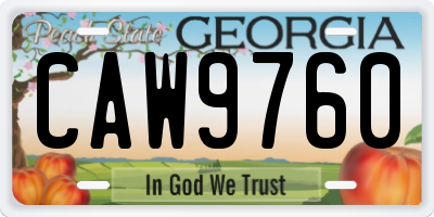 GA license plate CAW9760