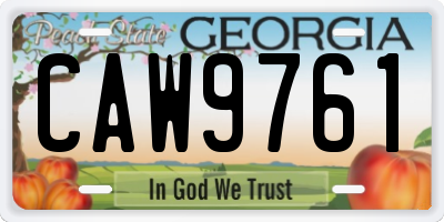 GA license plate CAW9761