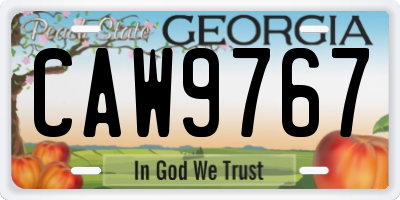 GA license plate CAW9767