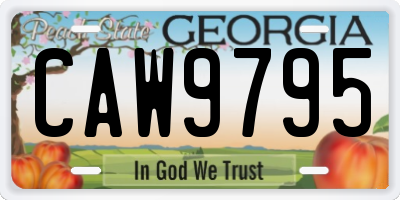 GA license plate CAW9795