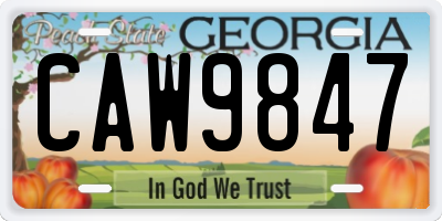 GA license plate CAW9847
