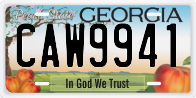 GA license plate CAW9941