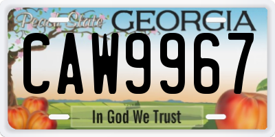 GA license plate CAW9967