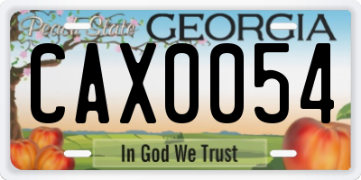 GA license plate CAX0054