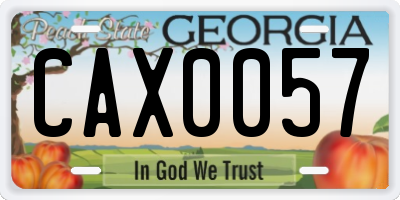 GA license plate CAX0057