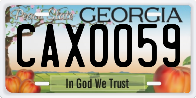 GA license plate CAX0059