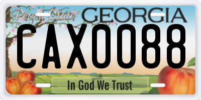 GA license plate CAX0088