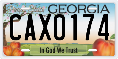 GA license plate CAX0174