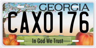 GA license plate CAX0176