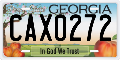GA license plate CAX0272