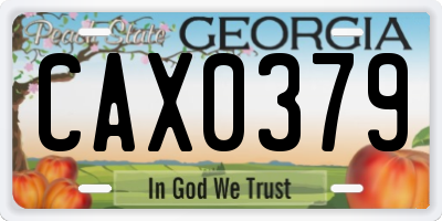 GA license plate CAX0379