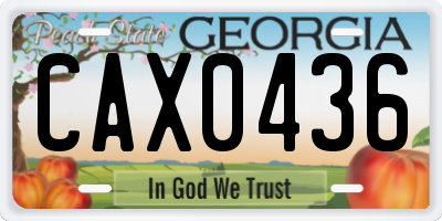 GA license plate CAX0436