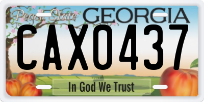 GA license plate CAX0437