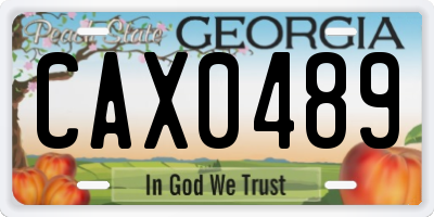 GA license plate CAX0489