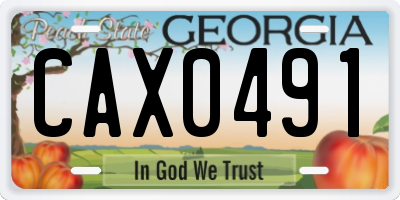 GA license plate CAX0491