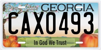 GA license plate CAX0493