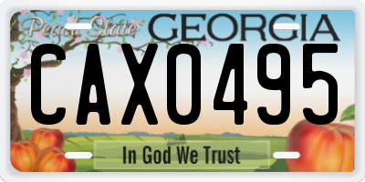 GA license plate CAX0495