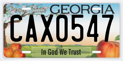 GA license plate CAX0547